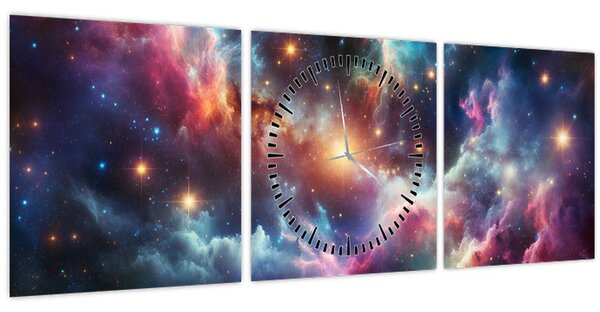 Kép - Sötét univerzum (órával) (90x30 cm)
