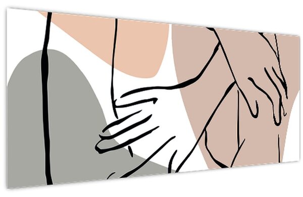 Kép - Női test vonal művészet N⁰2 (120x50 cm)