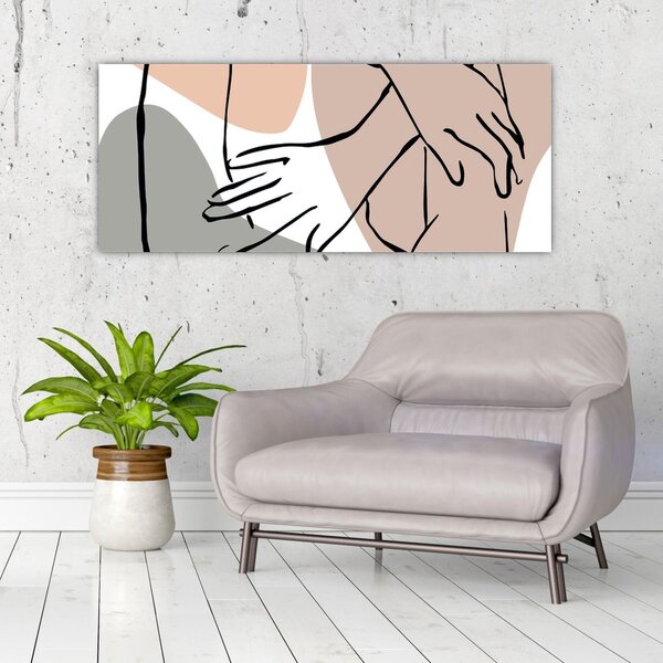 Kép - Női test vonal művészet N⁰2 (120x50 cm)