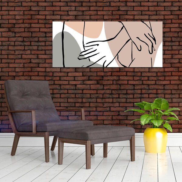 Kép - Női test vonal művészet N⁰2 (120x50 cm)
