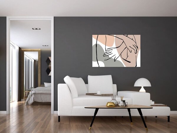 Kép - Női test vonal művészet N⁰2 (90x60 cm)