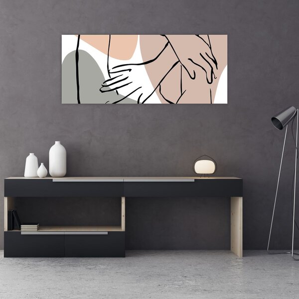 Kép - Női test vonal művészet N⁰2 (120x50 cm)