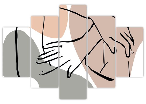 Kép - Női test vonal művészet N⁰2 (150x105 cm)