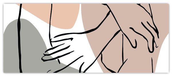 Kép - Női test vonal művészet N⁰2 (120x50 cm)