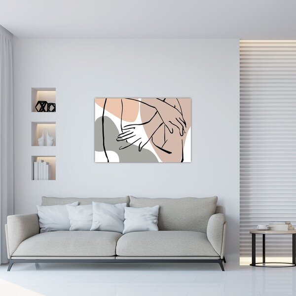 Kép - Női test vonal művészet N⁰2 (90x60 cm)