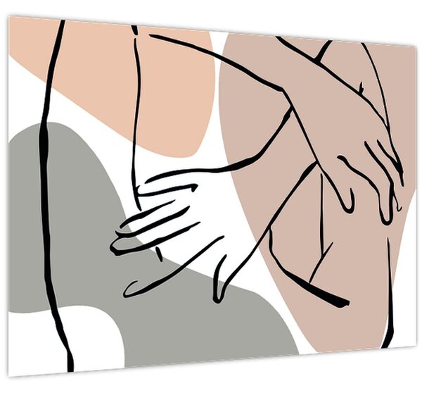 Kép - Női test vonal művészet N⁰2 (70x50 cm)
