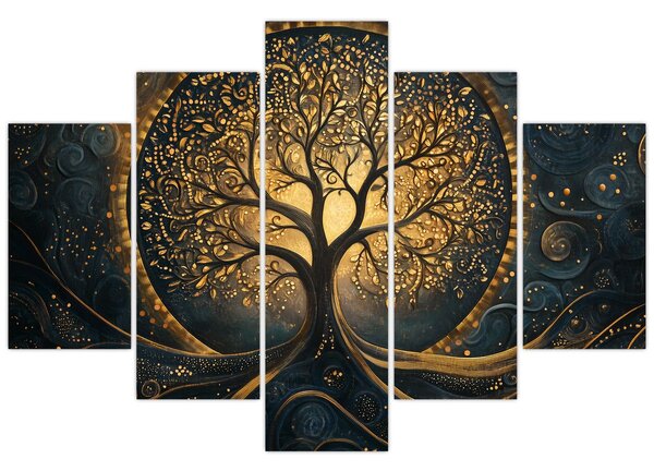 Kép – Arany aurájú fa (150x105 cm)