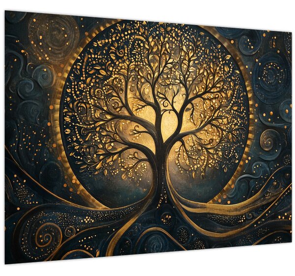Kép – Arany aurájú fa (70x50 cm)