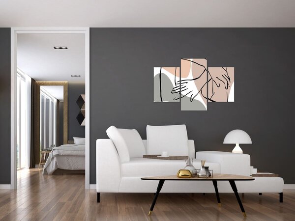 Kép - Női test vonal művészet N⁰2 (90x60 cm)