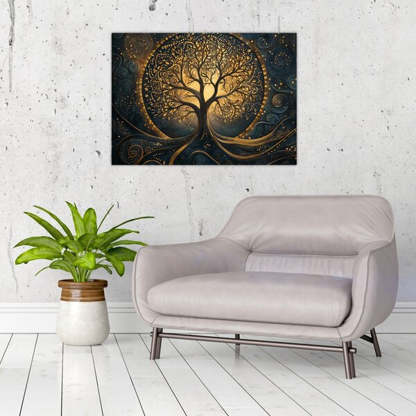 Kép – Arany aurájú fa (70x50 cm)
