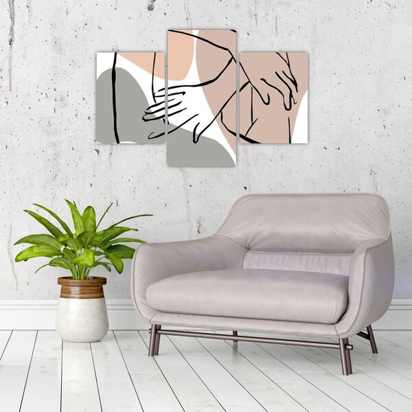 Kép - Női test vonal művészet N⁰2 (90x60 cm)