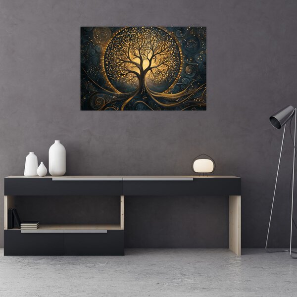 Kép – Arany aurájú fa (90x60 cm)