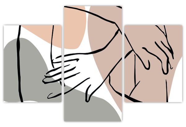 Kép - Női test vonal művészet N⁰2 (90x60 cm)