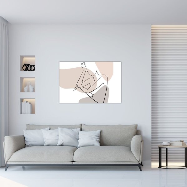 Kép - Női test vonal művészet N⁰1 (90x60 cm)