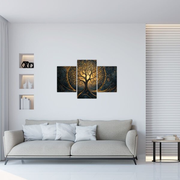 Kép – Arany aurájú fa (90x60 cm)