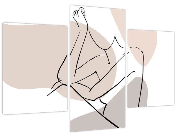 Kép - Női test vonal művészet N⁰1 (90x60 cm)