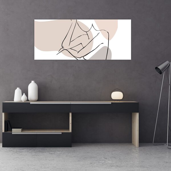 Kép - Női test vonal művészet N⁰1 (120x50 cm)