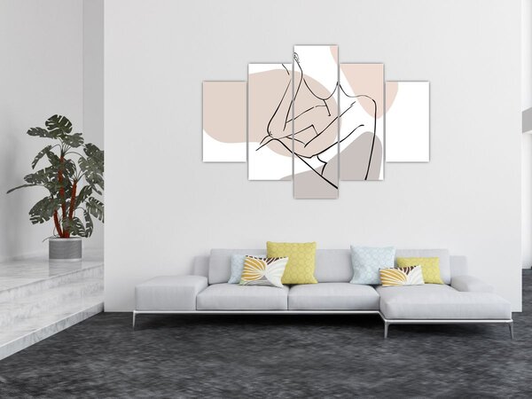 Kép - Női test vonal művészet N⁰1 (150x105 cm)