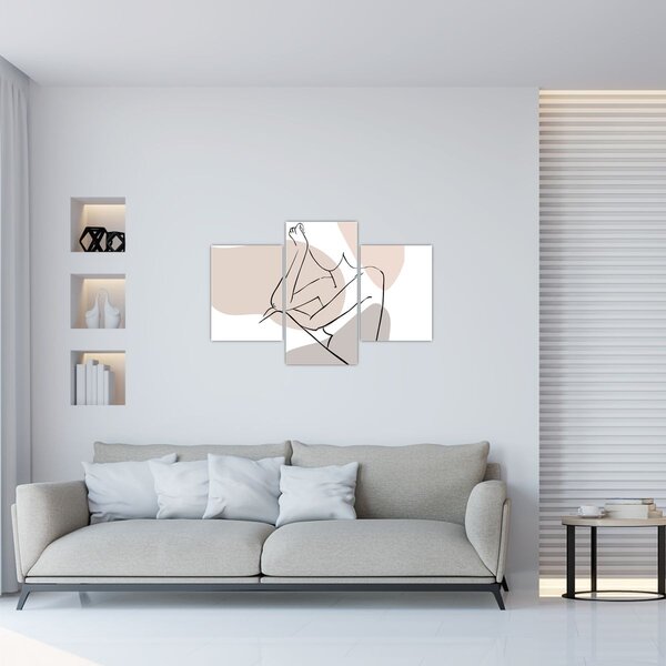 Kép - Női test vonal művészet N⁰1 (90x60 cm)