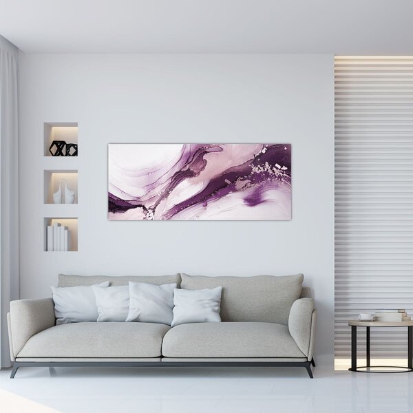 Kép - Lila folyadék művészet (120x50 cm)