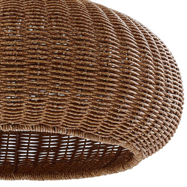 Lucande kültéri állólámpa Taniola, bézs, rattan, 195cm, IP44, Világos fa, Fa, Vidéki otthon / Rusztikus