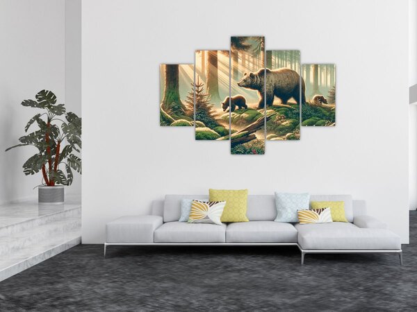 Kép - Medvék az erdőben (150x105 cm)