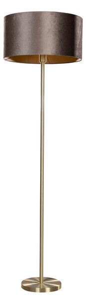 Állólámpa sárgaréz lábbal és barna bársony lámpabúrával 50 cm - Simplo