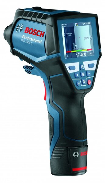 Bosch GIS 1000 C Professional Optikai hőmérő Beltéri/kültéri Fekete, Kék