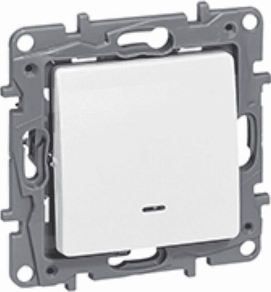 Legrand 764522 Niloé fehér egypólusú nyomó fényjelzős