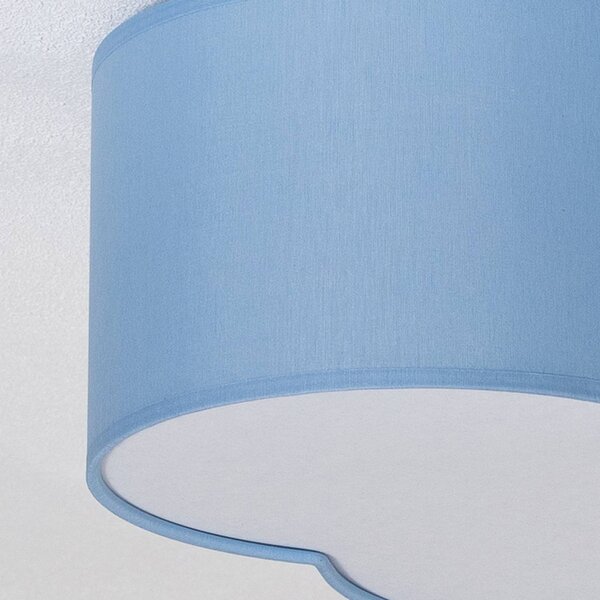 TK Lighting Mennyezeti világítás Cloud, kék, 43 cm hosszú, textil, felhő, E27, dimmelhető, Kék, Gyermekszoba, Textil / szövet / selyem, Fiatalos életstílus