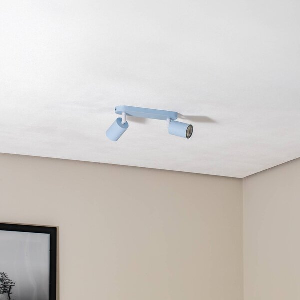 TK Lighting Livia mennyezeti spotlámpa, világoskék, 35 cm, 2 izzós, fém, GU10, dimmelhető, Kék, Gyermekszoba, fém