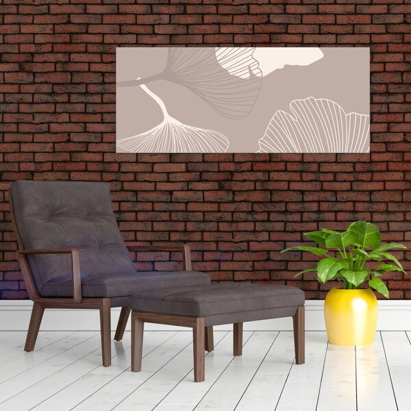 Kép - Bézs színű levelek N⁰1 (120x50 cm)