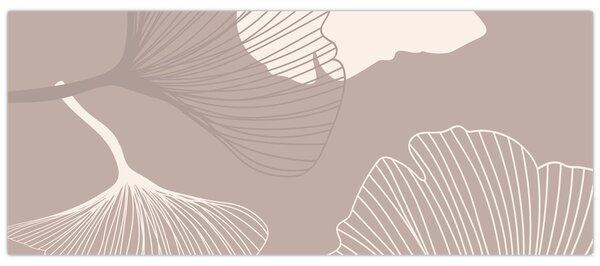 Kép - Bézs színű levelek N⁰1 (120x50 cm)