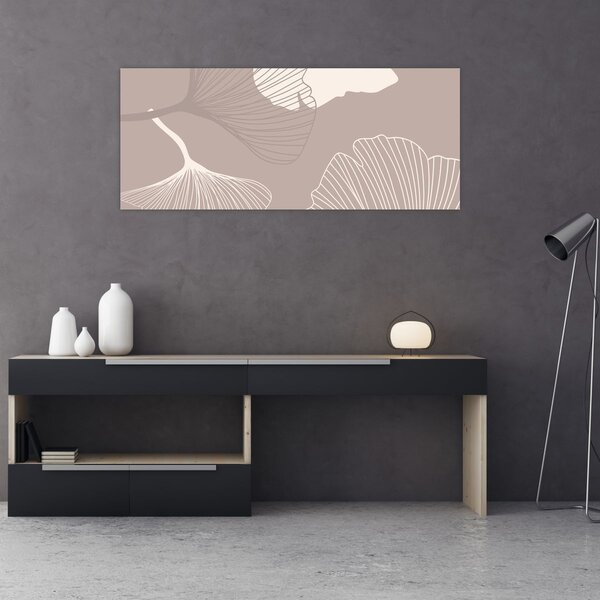 Kép - Bézs színű levelek N⁰1 (120x50 cm)