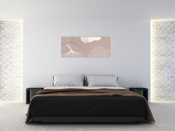 Kép - Bézs színű levelek N⁰1 (120x50 cm)
