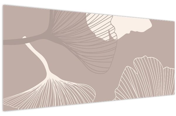 Kép - Bézs színű levelek N⁰1 (120x50 cm)