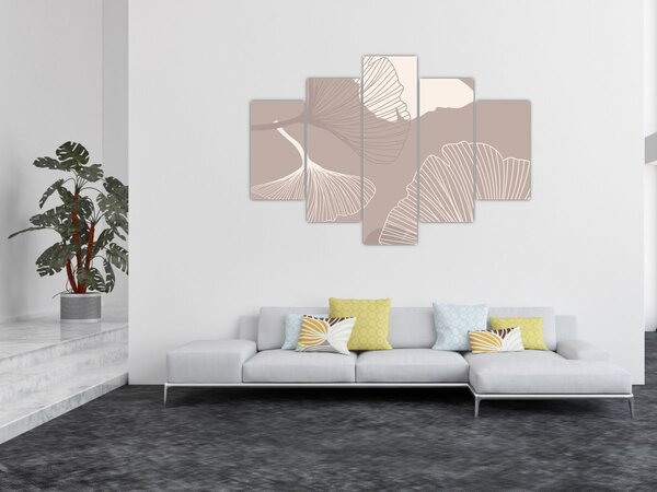 Kép - Bézs színű levelek N⁰1 (150x105 cm)