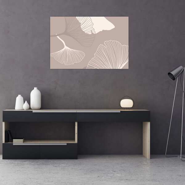 Kép - Bézs színű levelek N⁰1 (90x60 cm)