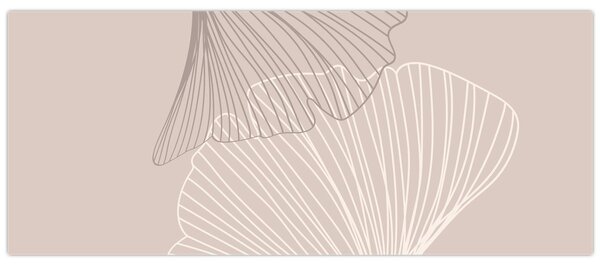 Kép - Bézs színű levelek N⁰2 (120x50 cm)