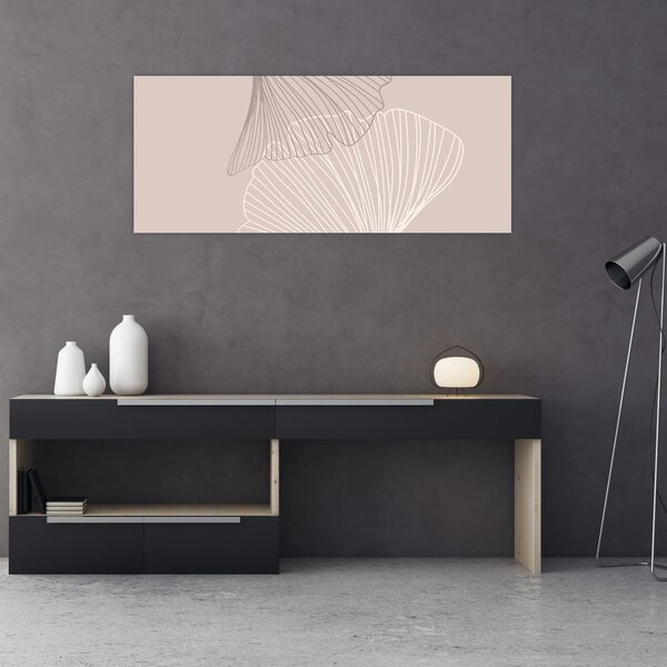 Kép - Bézs színű levelek N⁰2 (120x50 cm)