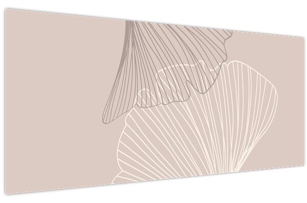 Kép - Bézs színű levelek N⁰2 (120x50 cm)