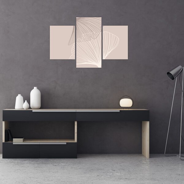 Kép - Bézs színű levelek N⁰2 (90x60 cm)