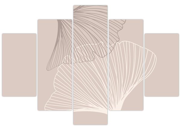 Kép - Bézs színű levelek N⁰2 (150x105 cm)