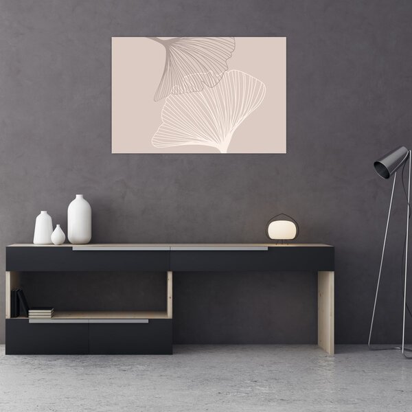 Kép - Bézs színű levelek N⁰2 (90x60 cm)
