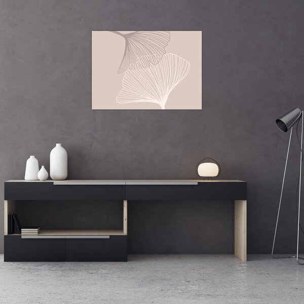 Kép - Bézs színű levelek N⁰2 (70x50 cm)