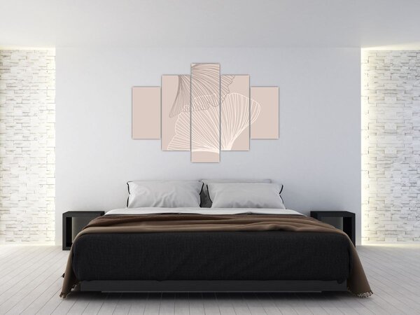 Kép - Bézs színű levelek N⁰2 (150x105 cm)