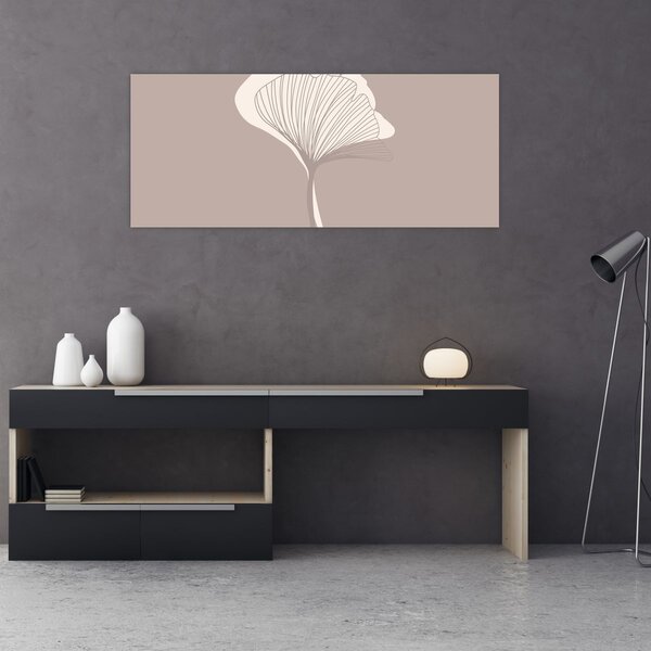 Kép - Bézs színű levelek N⁰3 (120x50 cm)