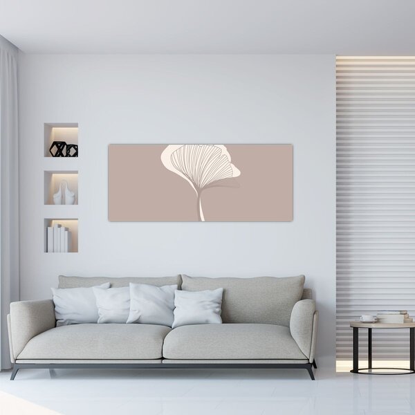 Kép - Bézs színű levelek N⁰3 (120x50 cm)