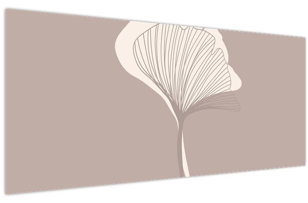 Kép - Bézs színű levelek N⁰3 (120x50 cm)
