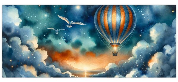 Kép - Repülés az éjjeli ég alatt (120x50 cm)